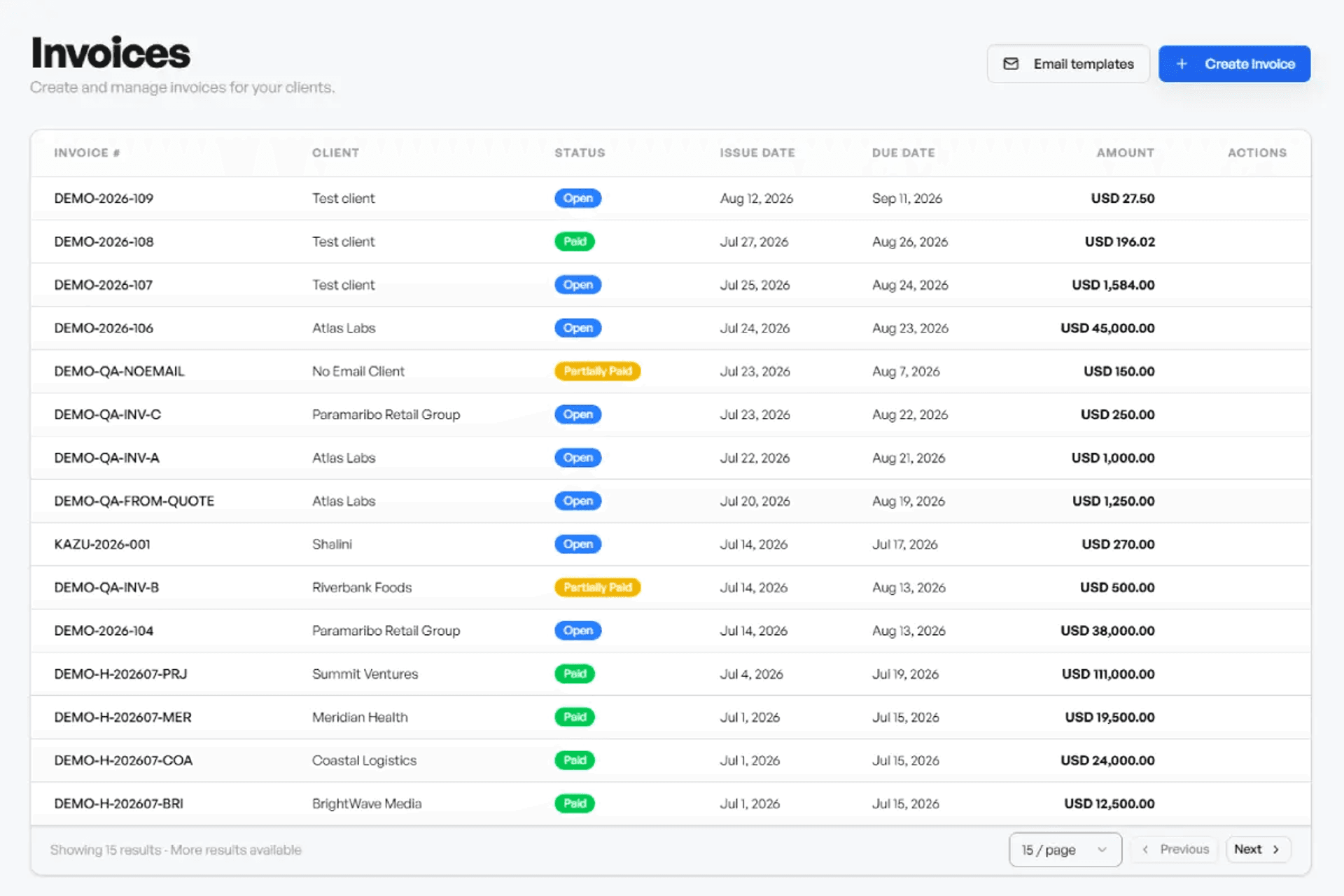 Quotes & Invoices preview